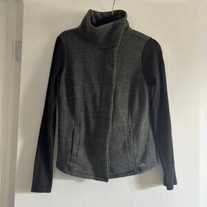 Alo Yoga Fleece-Lined Zip Jacket – Women’s Size M – Dark Heather Charcoal/Black